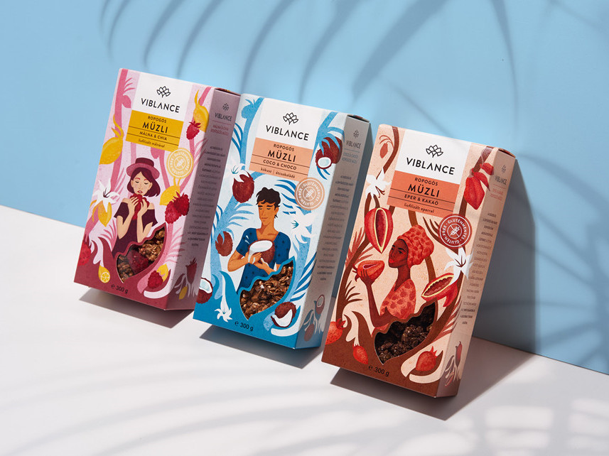 Diseño de envases Viblance de alimentos nutritivos húngaros
